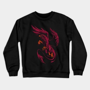 Blazing Griffin: Mythical Might in Red Crewneck Sweatshirt